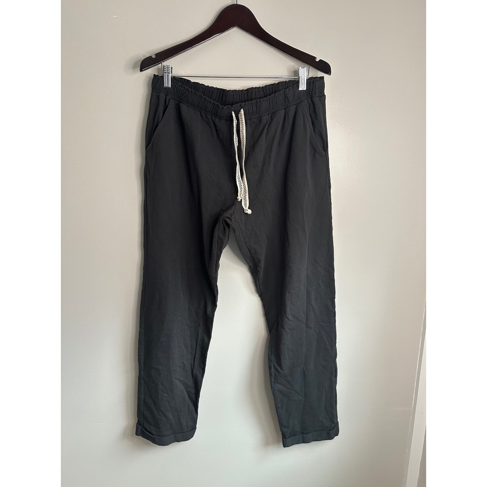 LA Relaxed Jogger Pants Women XL Black EUC Organic Cotton Sustainable Loungewear